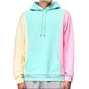 Teddy Fresh Unisex Pastel Color Block Pullover Logo Hoodie Size Medium